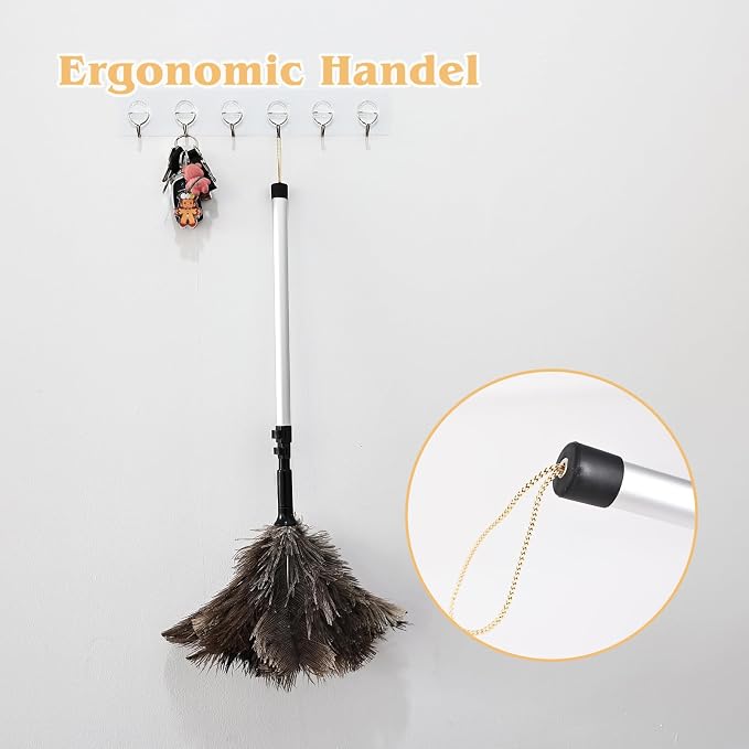 Extendable Ostrich Feather Duster 26-49 Inch, Natural Cleaning Duster - Image 6