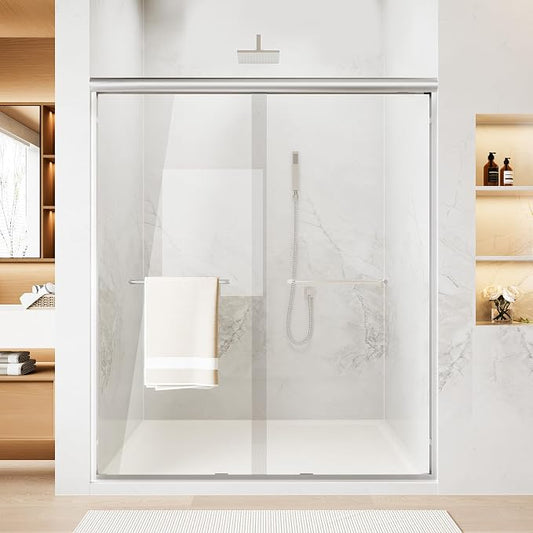 44-48" W x 70" H Double Sliding Shower Door, Semi-Frameless Shower Door by FINDEPOT