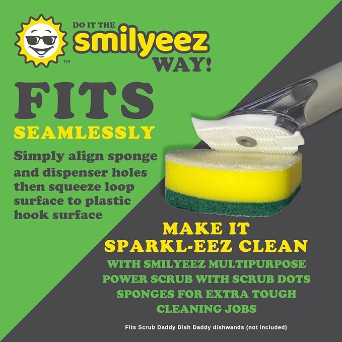 Smilyeez Green Dotted Heavy Duty Scrubbing Sponge Refill - Image 3