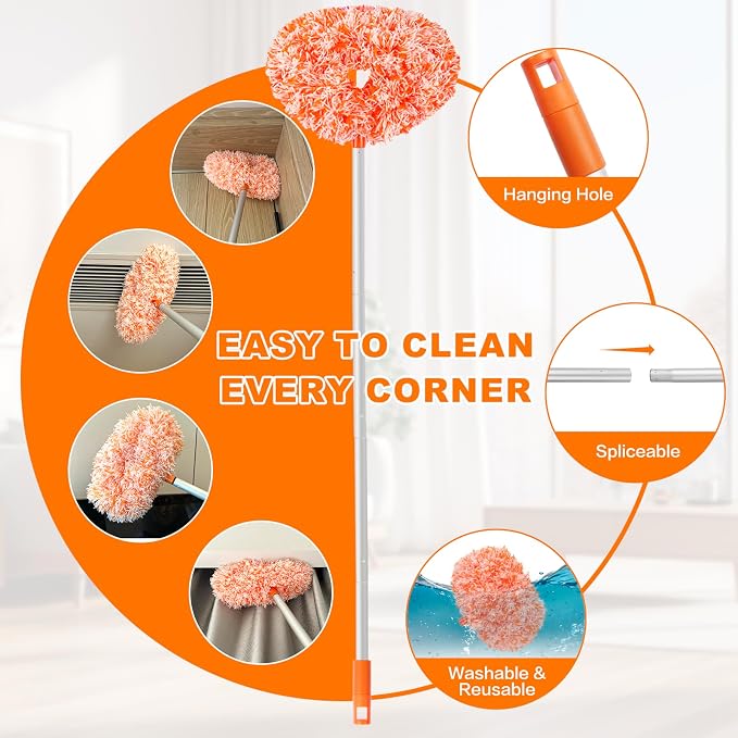 Ceiling Fan Cleaner Duster Reusable Microfiber Ceiling Fan Blade Cleaner - Image 3