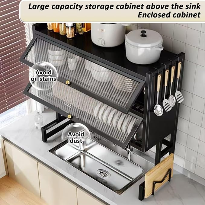 Over The Sink Dish Drainer Drying Rack 4 Tiers - Image 3