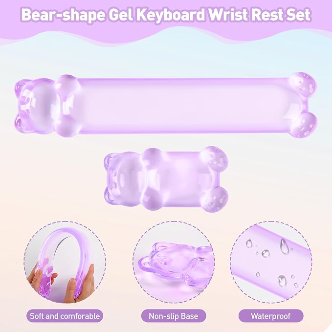 Gel Keyboard and Mouse Wrist Rest Set – Clear Wrist Rest - Image 5