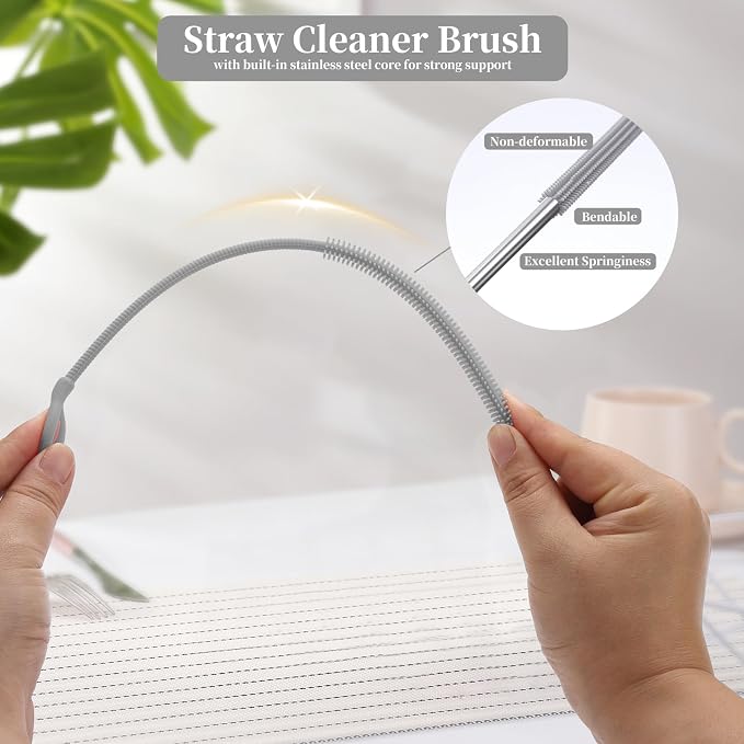 2Pcs Silicone Straw Cleaning Brushes, Extra Long, Used - Image 4