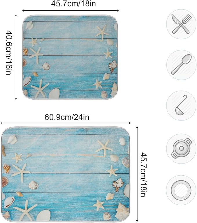 Seashells Starfish Dish Drying Mat - Image 5