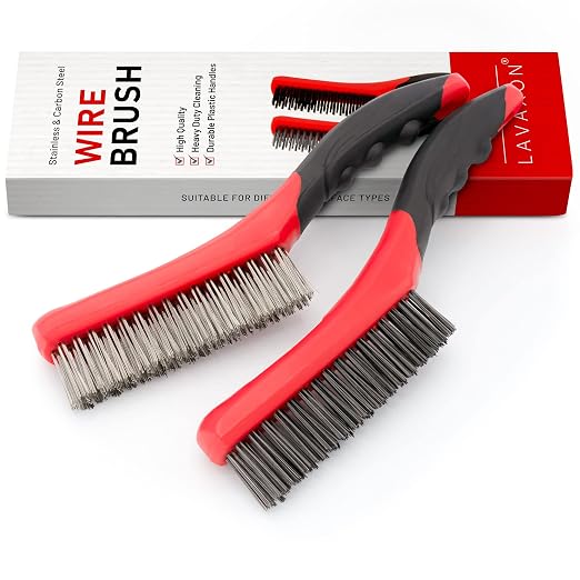 Wire Brush Set-Heavy Duty Stainless & Carbon Steel Bristles by Lavaxon-TheCleaningCompanion