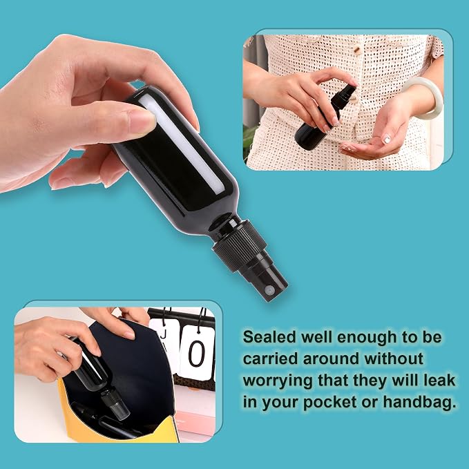 Black Glass Small Spray Bottle 2 oz 48 Packs, Fine Mist Sprayer Small Clear - Image 4