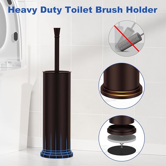 Toilet Brush and Holder Set：304 Stainless Steel Heavy Duty Toilet Bowl - Image 4