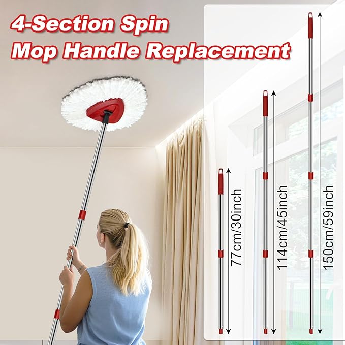 4 Section Spin Mop Replacement Handle - Image 6