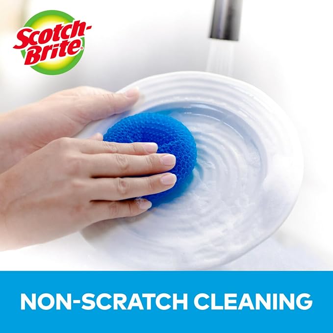 Scotch-Brite Non-Scratch Plastic Scrubbing Pads, Cleans Dishes Without - Image 3