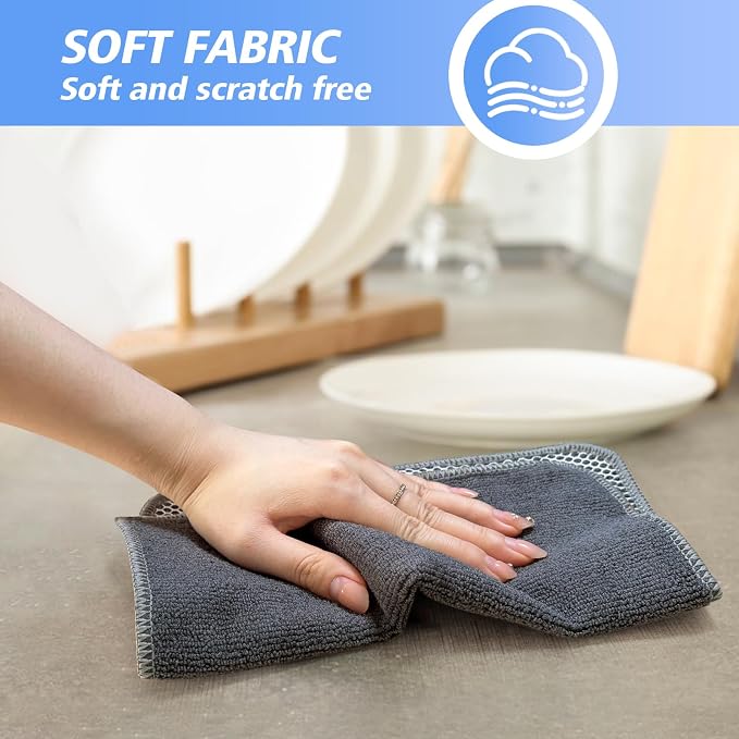 KinHwa Kitchen Washcloths for Dishes Absorbent Microfiber Dish Cloths Quick Dry - Image 2