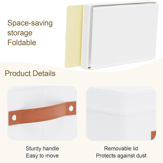 Fabric Storage Bins, 7.1 x 9.1 x 13 Inch Clothes Boxes - Image 5