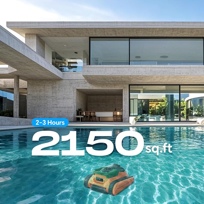 Cordless Robotic Pool Cleaner -Pool Vacuum 180W Brushless Motor, 000Pa Suction - Image 4