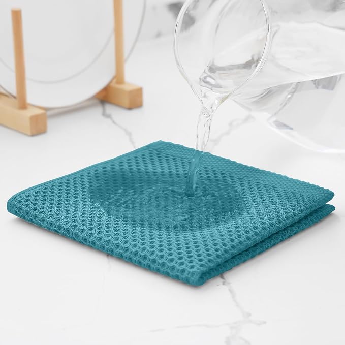 Kitinjoy 100% Cotton Kitchen Dish Cloths, 6 Pack Waffle Weave Ultra Soft - Image 5
