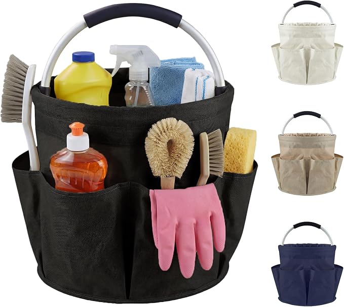 Cleaning Caddy with Handle and 6 Pockets, 17L Cleaning Supplies Organizer by Unknown