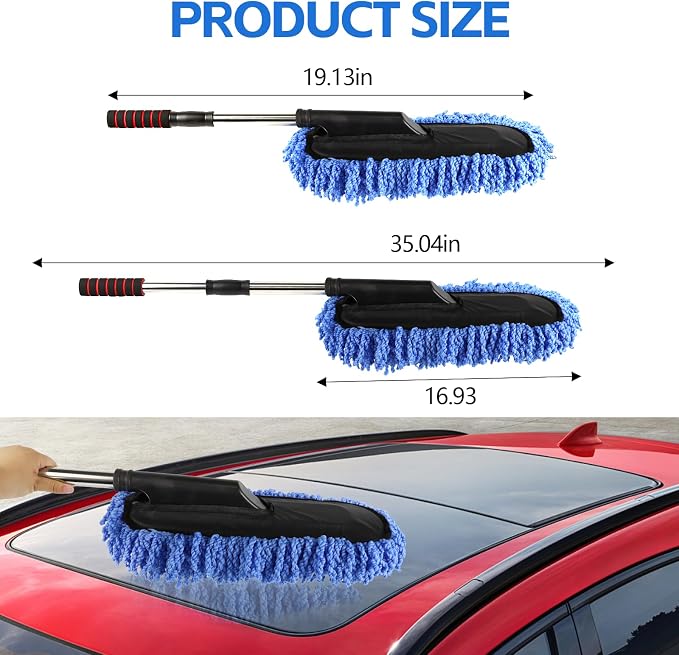 Wuyaoyao 2PCS Car Duster Set, Soft Microfiber Car Duster Interior Exterior - Image 2