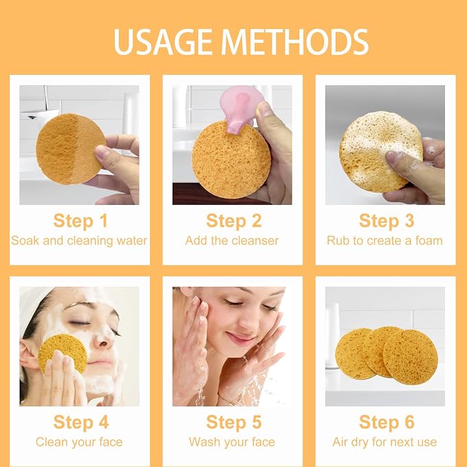 50-Count Large Compressed Facial Sponges - Image 4