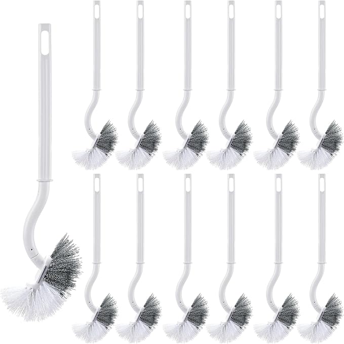 12 Pcs Curved Toilet Bowl Brush Bulk Bathroom Deep Cleaning Toilet Cleaner by FoldTier