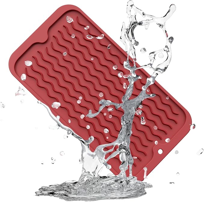 ZLR Silicone Dish Drying Mat for Kitchen Counter, Eco-Friendly Fast Dry Dish Mat by ZLR