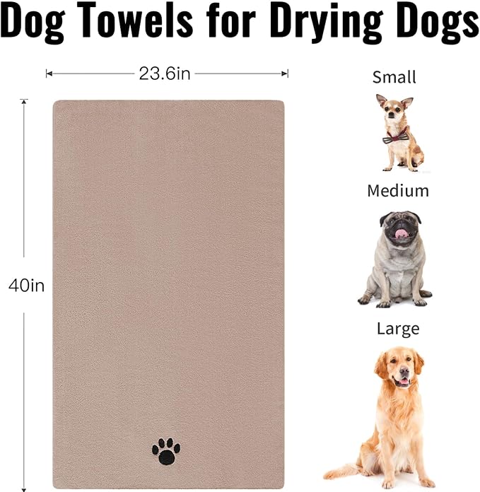 3 Pack Microfiber Dog Towels for Drying Dogs, Super Absorbent and Soft Pet - Image 3