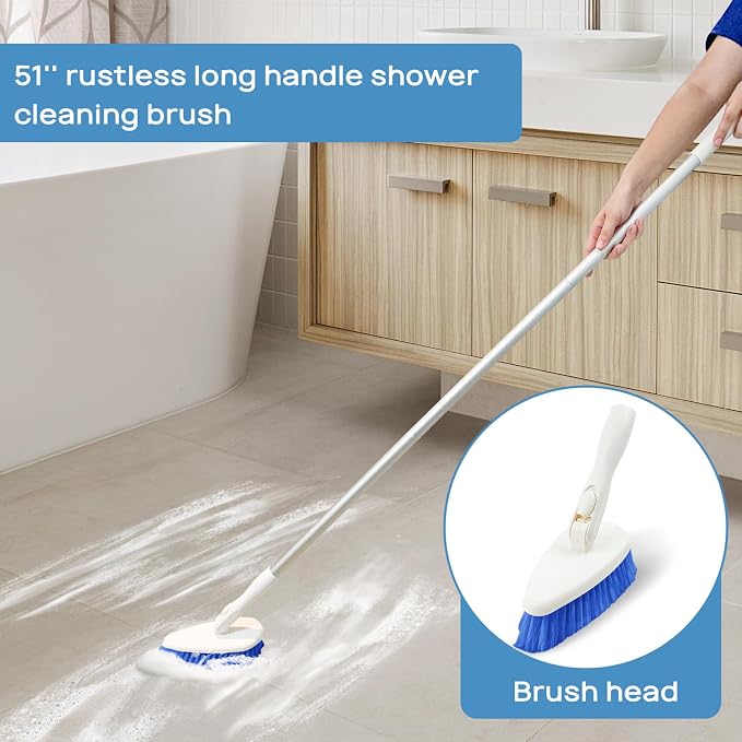 Qaestfy Shower Scrubber Cleaning Brush Combo Bath Tub Tile Cleaner Scrubber - Image 3