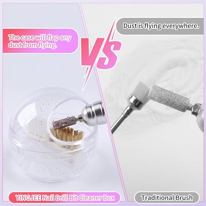 Nail Drill Bits Cleaner Brush Case Accessories, Nail Art Cleaner Tool Case - Image 3