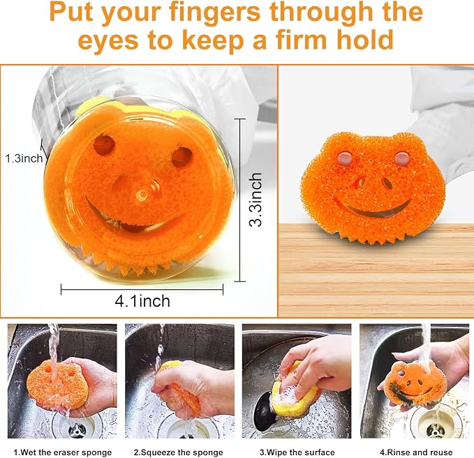 SmilePowo 5 Pack Scrub Sponge, Dual-Sided Temperature Controlled Kitchen Sponge - Image 6