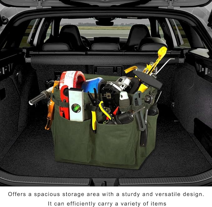 Car Trunk Organizer, Large Capacity Collapsible Tote Wearable Cleaning Caddy - Image 3