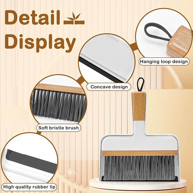 THINKLEARN Mini Dustpan and Brush Set, Portable Broom and Dustpan Combo Set - Image 5