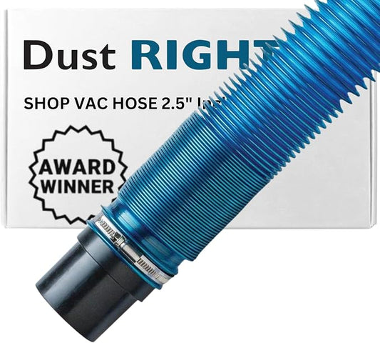Dust Right 2.5'' Shop Vac Hose Kit – Expandable Blue Shop Vac – 2-1/2” Elastic by RocklerWoodworkingandHardware