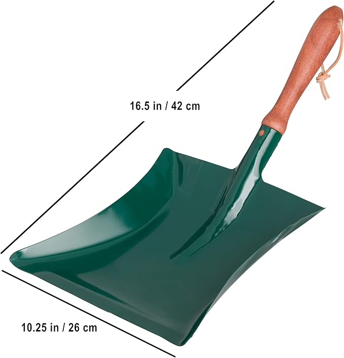 REDECKER Heavy Duty Steel Dust Pan, Powder-Coated, Large Green Dustpan - Image 2