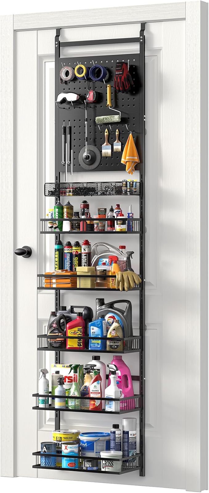 mustry Over The Door Garage Organizer, Behind The Door Storage by Mustry