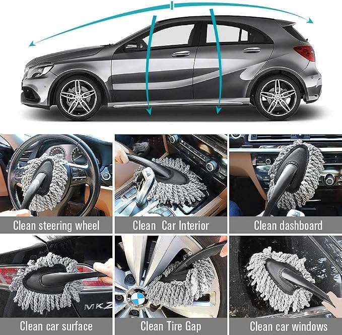 Multi-Functional Car Duster Cleaning Dirt Dust Clean Brush Dusting Tool Mop - Image 4