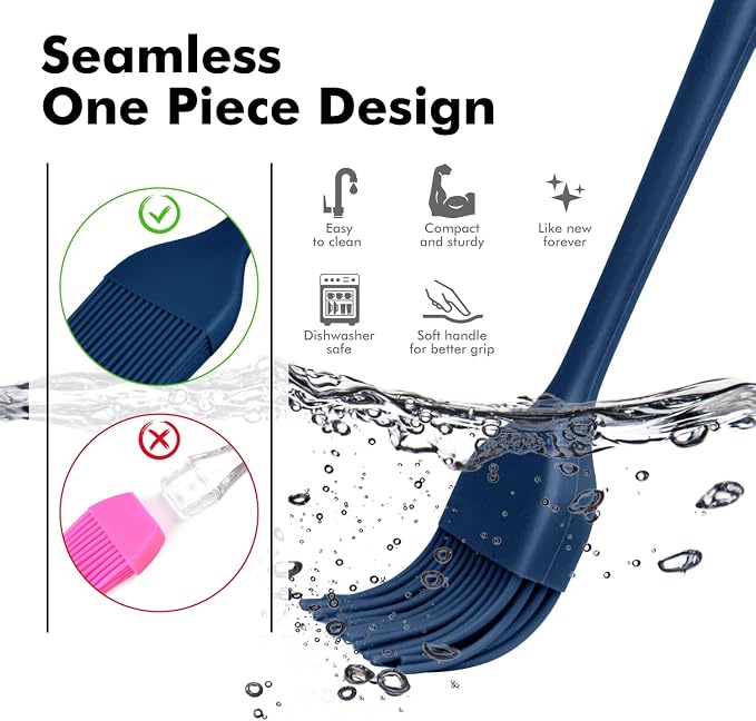 HOTEC 2 pieces Set Basting Brushes Silicone Heat Resistant Pastry Brushes - Image 6