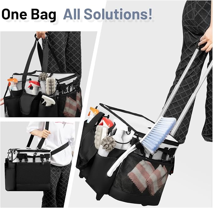 Large Cleaning Caddy for Cleaning Supplies Organizer, Rolling Cleaning Caddy - Image 7