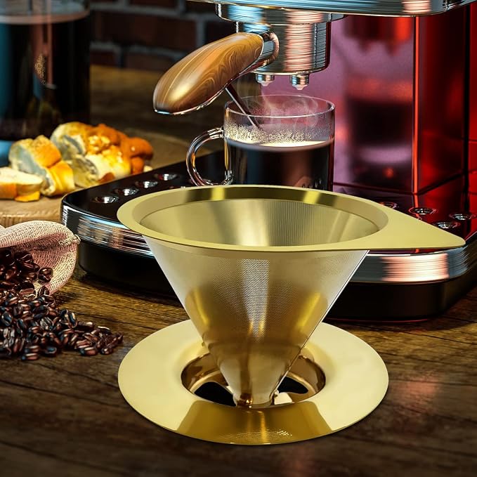 LHS Pour Over Coffee Dripper Reusable Coffee Filter Paperless Coffee Filter - Image 6