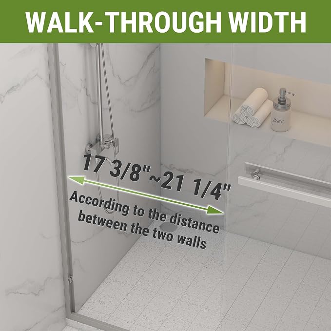Shower Door 44-48" W * 72" H, Polished Chrome Double Sliding Shower Door - Image 3