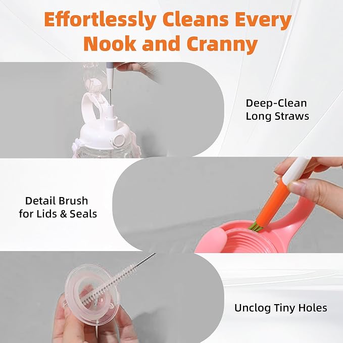 PROOCI Straw Cleaner Brush for Stanley, Sippy Cups, Water Bottle, Nipples & - Image 6