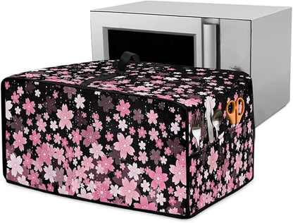 Waterproof Toaster Oven Cover Cherry Blossom Print Dust-Proof Microwave Oven Grill Cover Protector with Top Handle Easy to Clean Decor Accessories for Kitchen, S