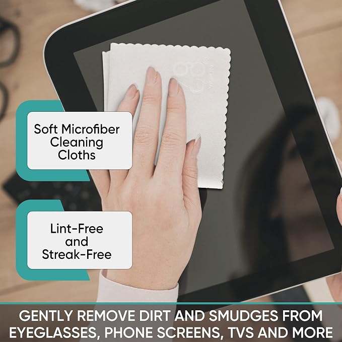 Microfiber Cleaning Cloth 12-Pack Individualy Packed Glasses Cleaning Cloths - Image 3