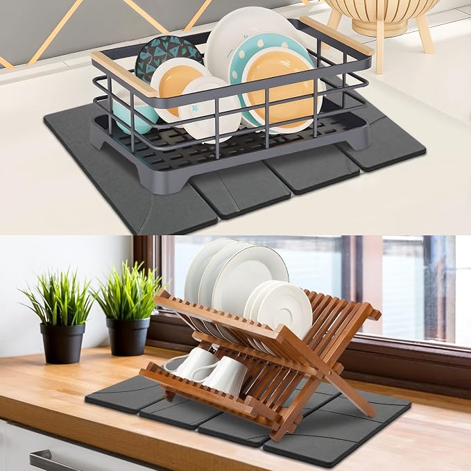 2 PCS Large Stone Dish Drying Mat - Image 6