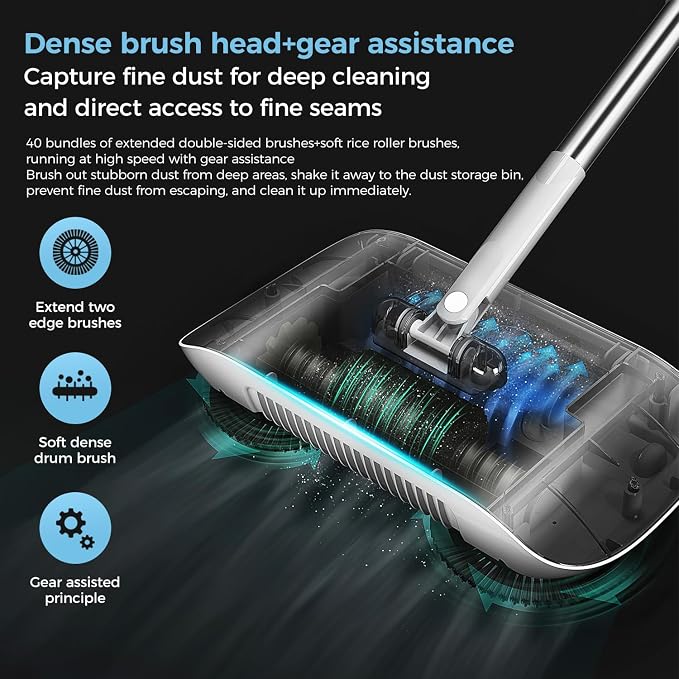 Manual Floor Sweeper Black - Image 4
