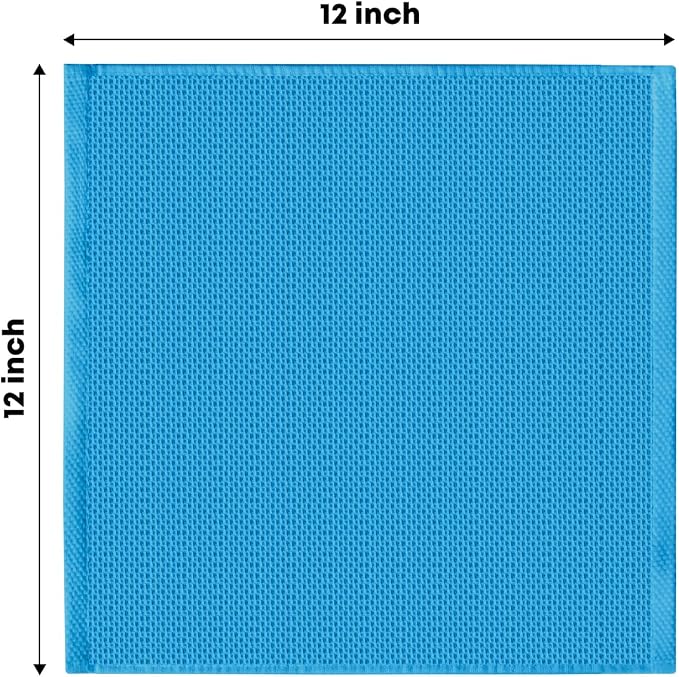 Artoid Mode 100% Cotton Sky Blue Waffle Weave Kitchen Dish Cloths, 12x12 Inch - Image 6