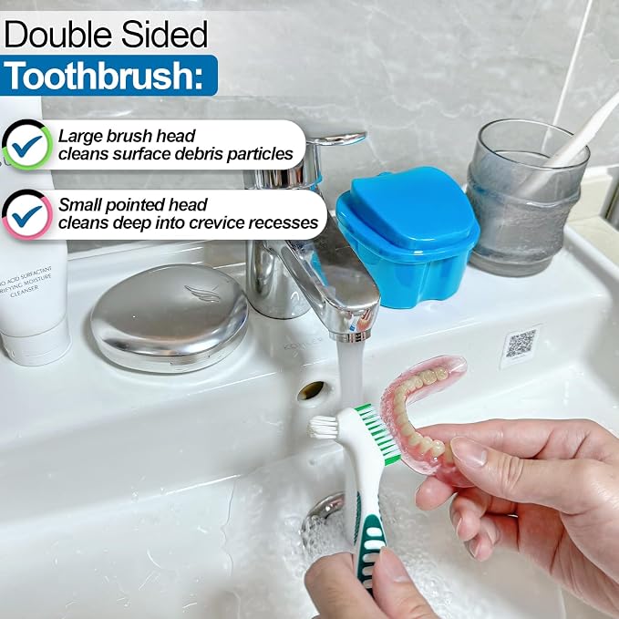 Denture Cups for Soaking Dentures, Partial Denture Holder Case Retainer - Image 5