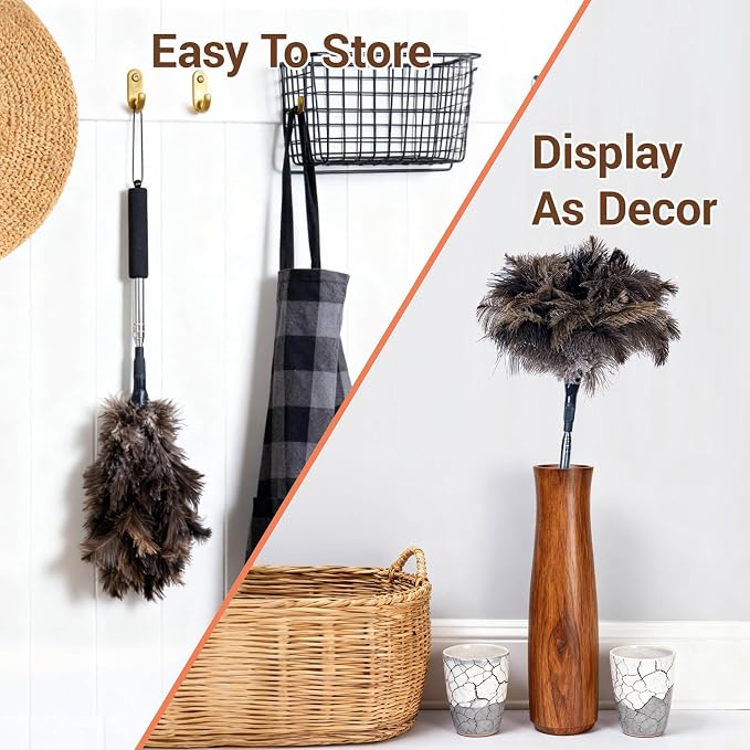 Ostrich Feather Duster for Electronics, Keyboard – Soft Dusting Tool for Screen - Image 7