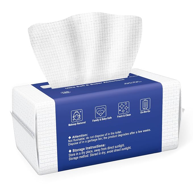 Ourmed Life Face Towels, Disposable Biodegradable Clean Face Wipes by ourmedlife