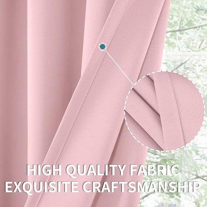BGment Baby Pink Room Darkening Curtains 45 Inches Long for Short Window - Small Thermal Insulated with Rod Pocket Privacy for Cafe Kithchen Bathroom Girl Bedroom, 34 x 45 Inch, 2 Panels