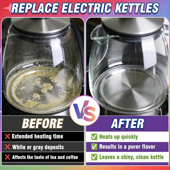 Kettle Descaler Tablet, 20 Packs Water Bottle Cleaning Tablets Removes Hard - Image 3