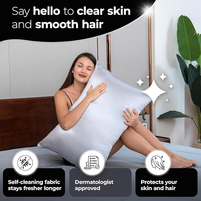 Silvery Silver Infused Bed Sheets Set - Award-Winning Self-Cooling Fabric with Self-Cleaning Silvery Technology™ That Stays Fresh 3X Longer for Hygienic Sleep (Gray, Full)