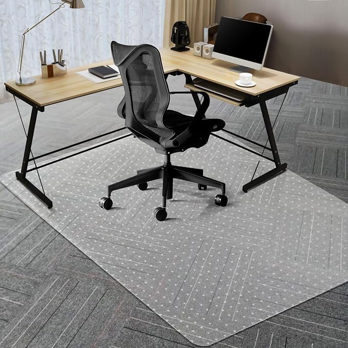 Vicwe Large Office Chair Mat for Carpeted Floors，63"X51" Rectangle Desk Chair by Vicwe
