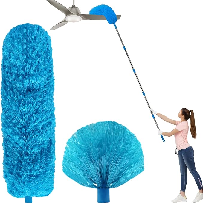 20+ Ft High Reach Ceiling Fan Duster & Cobweb & Corner Brush Duster - Image 7